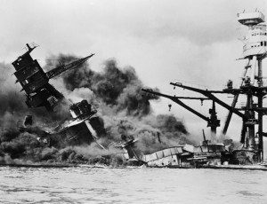 07 Dec 1941 ---  Mortally Wounded and Sinking --- Image by © Bettmann/CORBIS